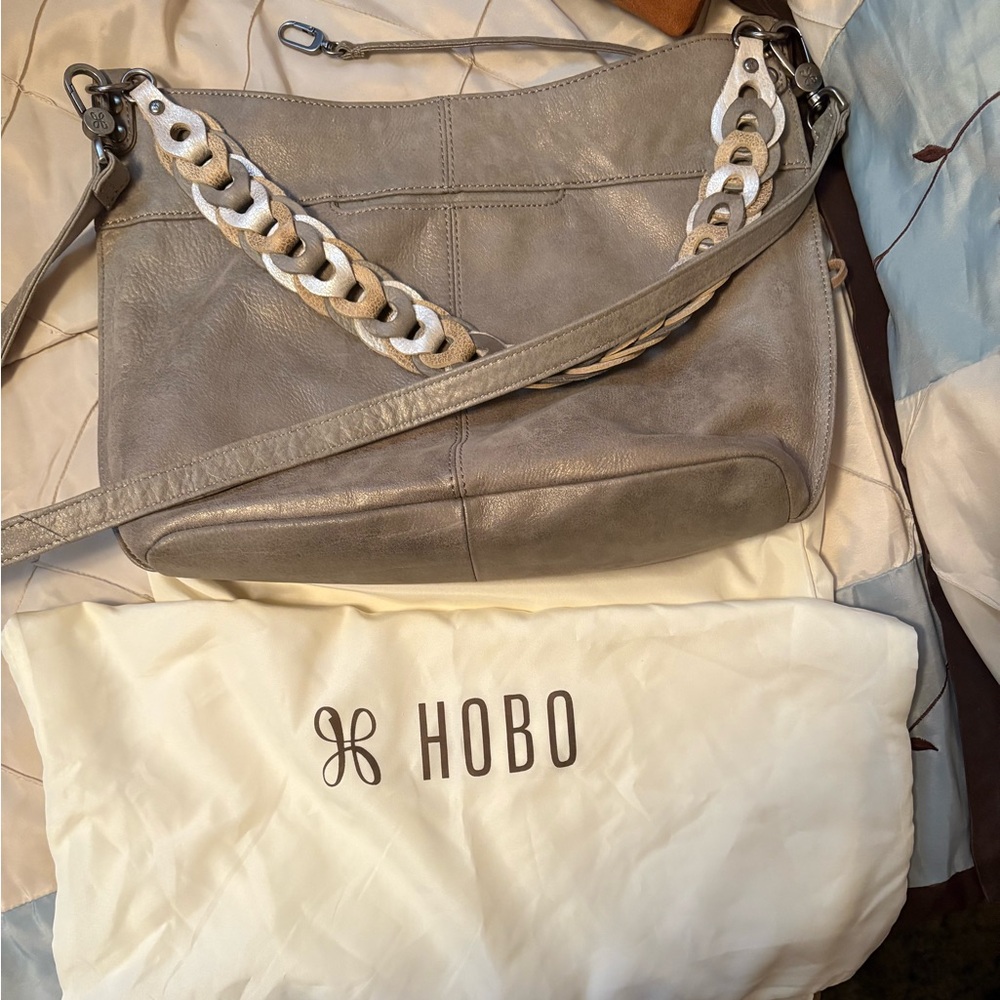 Hobo brand purse. Gray suede